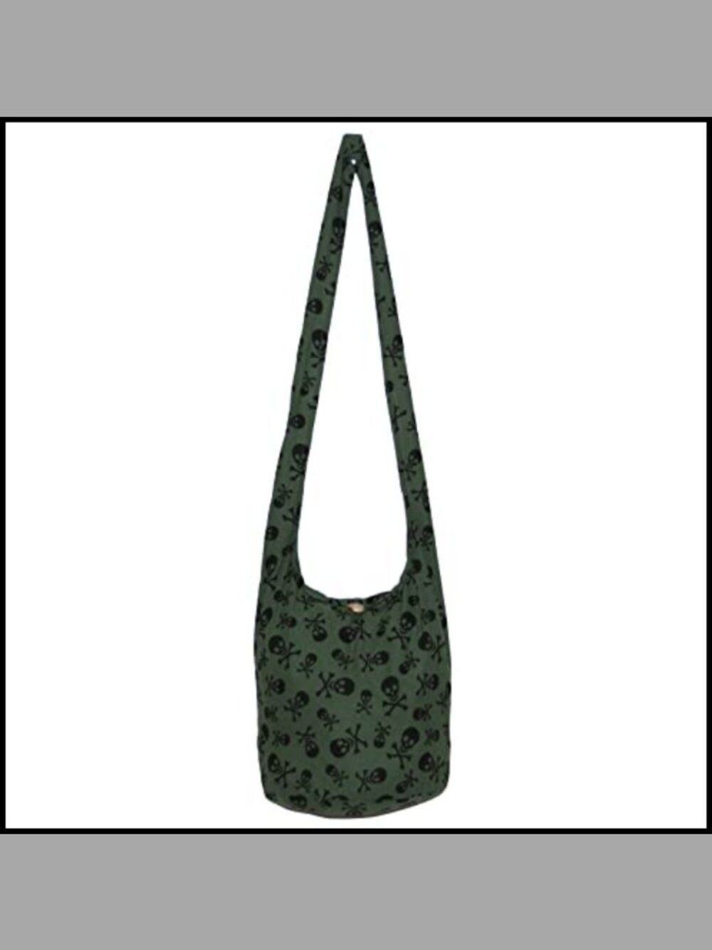 Handmade Cotton Skull Hobo Crossbody Bag Zipper Closure